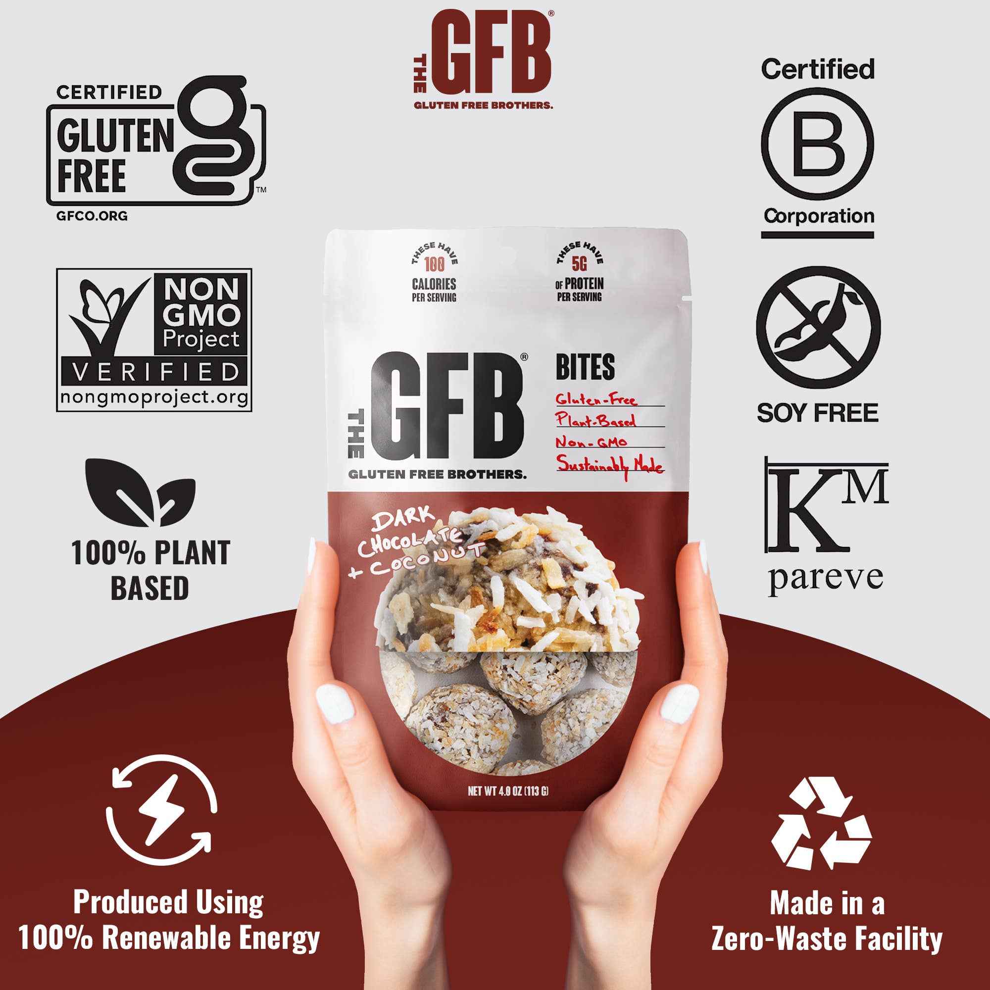 The GFB: Dark Chocolate Coconut Gluten Free Protein Bites 6 pck — product image