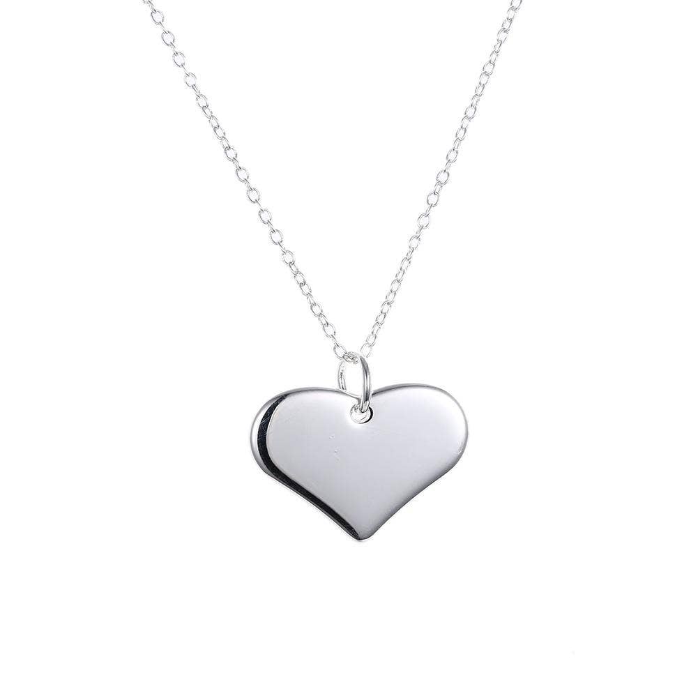 18K White Gold Plated Symetrical Heart Necklace