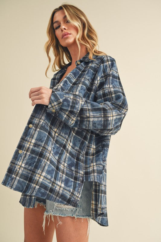 Laura Plaid Washed Flannel Button Up — product image