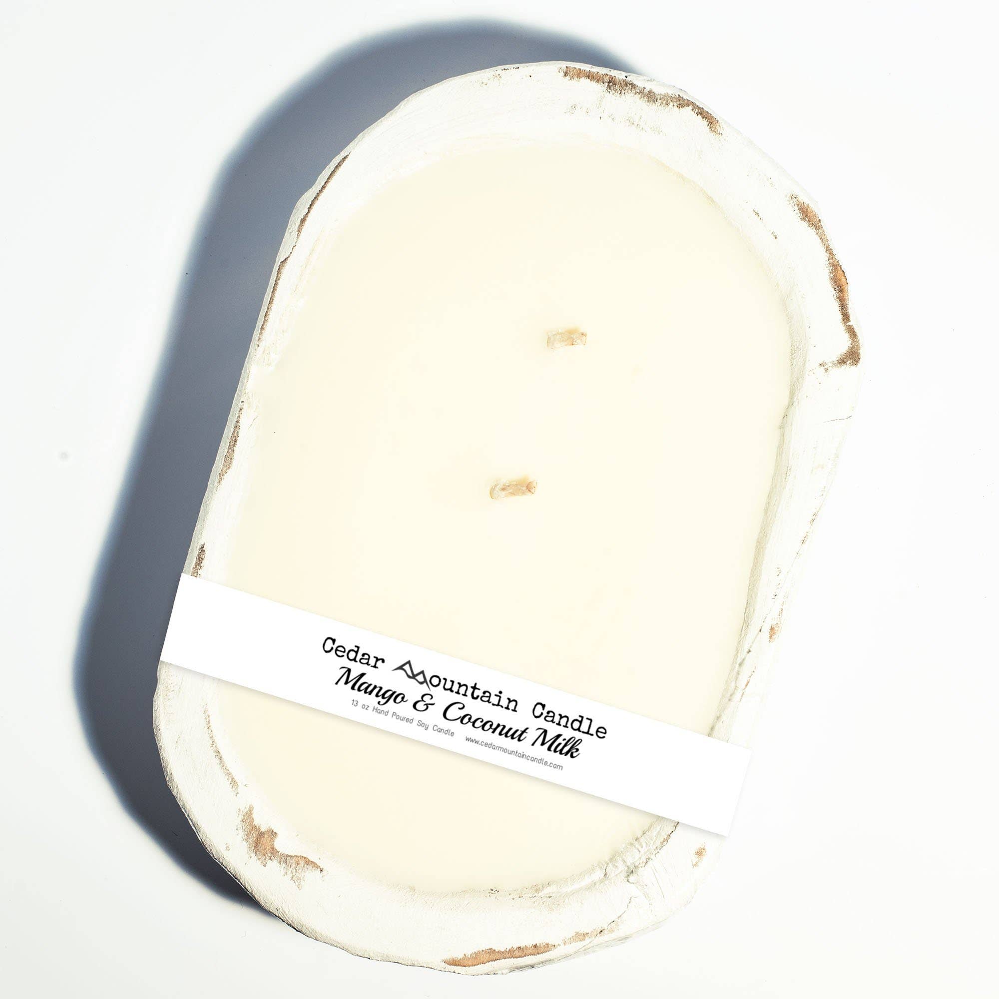 Mango & Coconut Milk - 3 Wick White Wood Dough Bowl