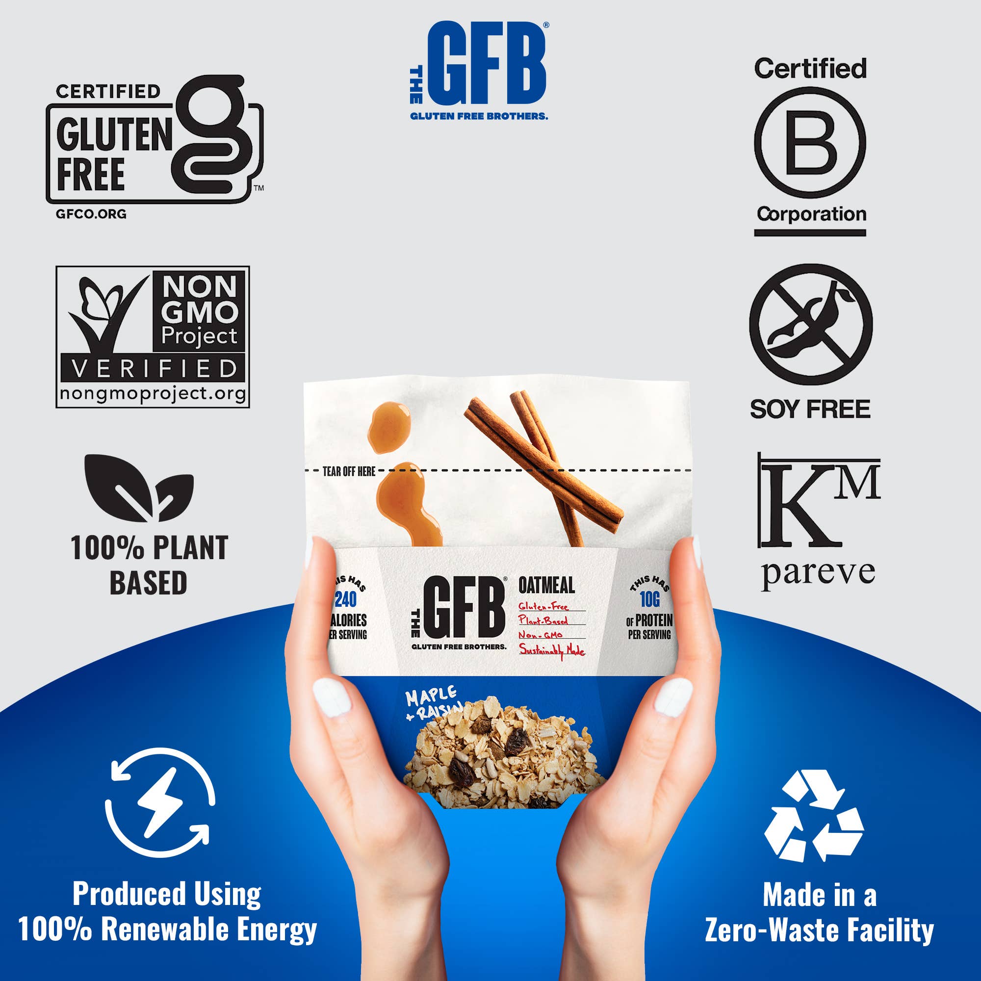 The GFB: Maple Raisin Gluten Free Protein Oatmeal Pop-Up Cup 6 pck — product image