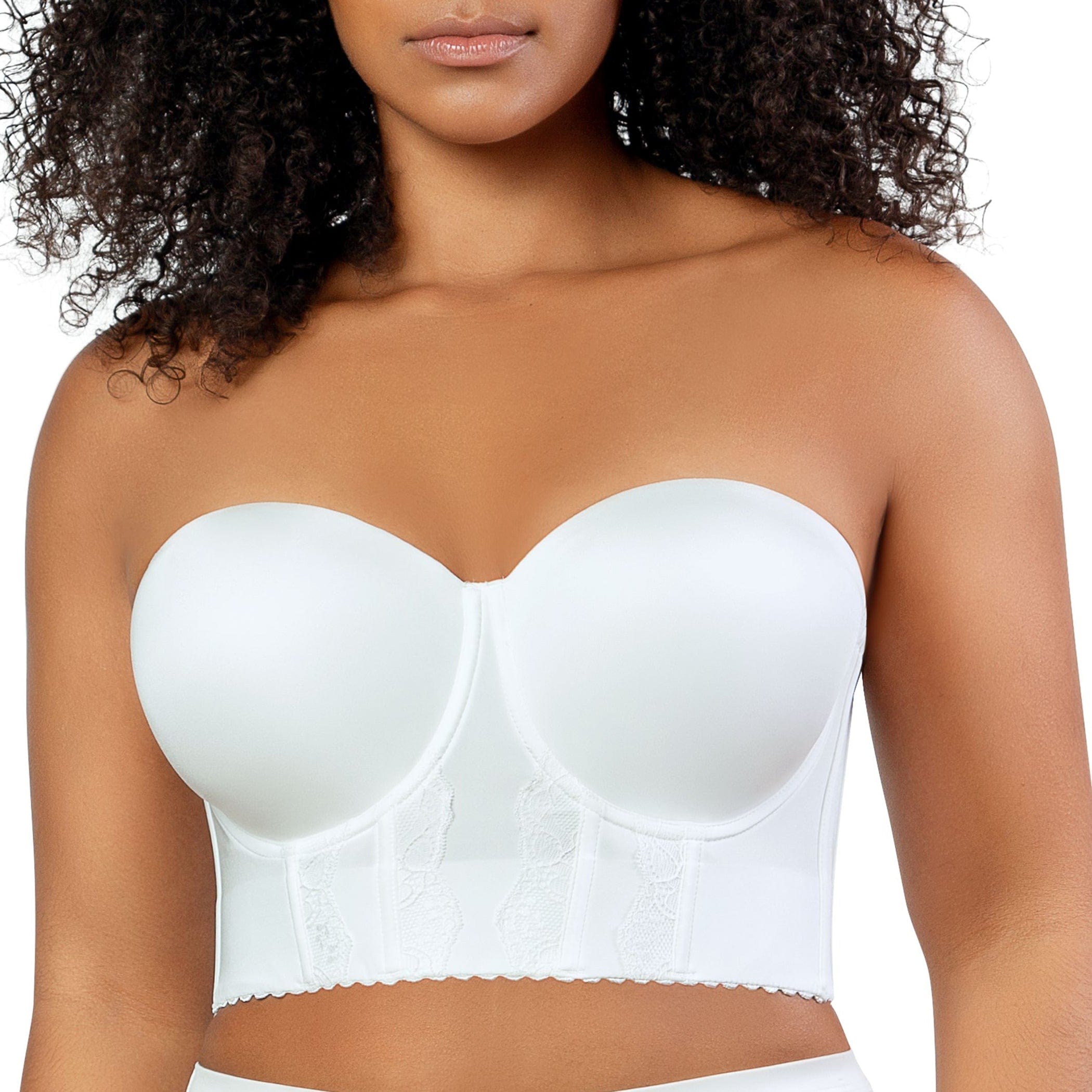 PARFAIT Elissa P50116 Women's Full Bust and Full Figure Strapless Longline Bra - Pearl White