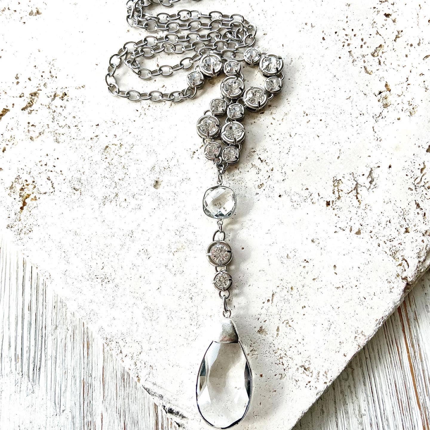 Crystal jewelry chandelier necklace salon boutique bridal