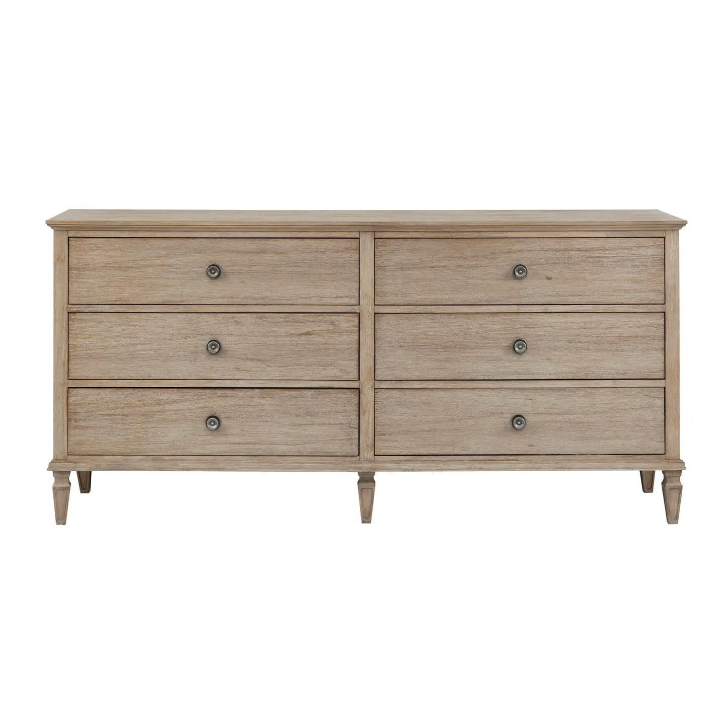 70"W 6-Drawer Modern Classic Wood Dresser, Light Natural — product image