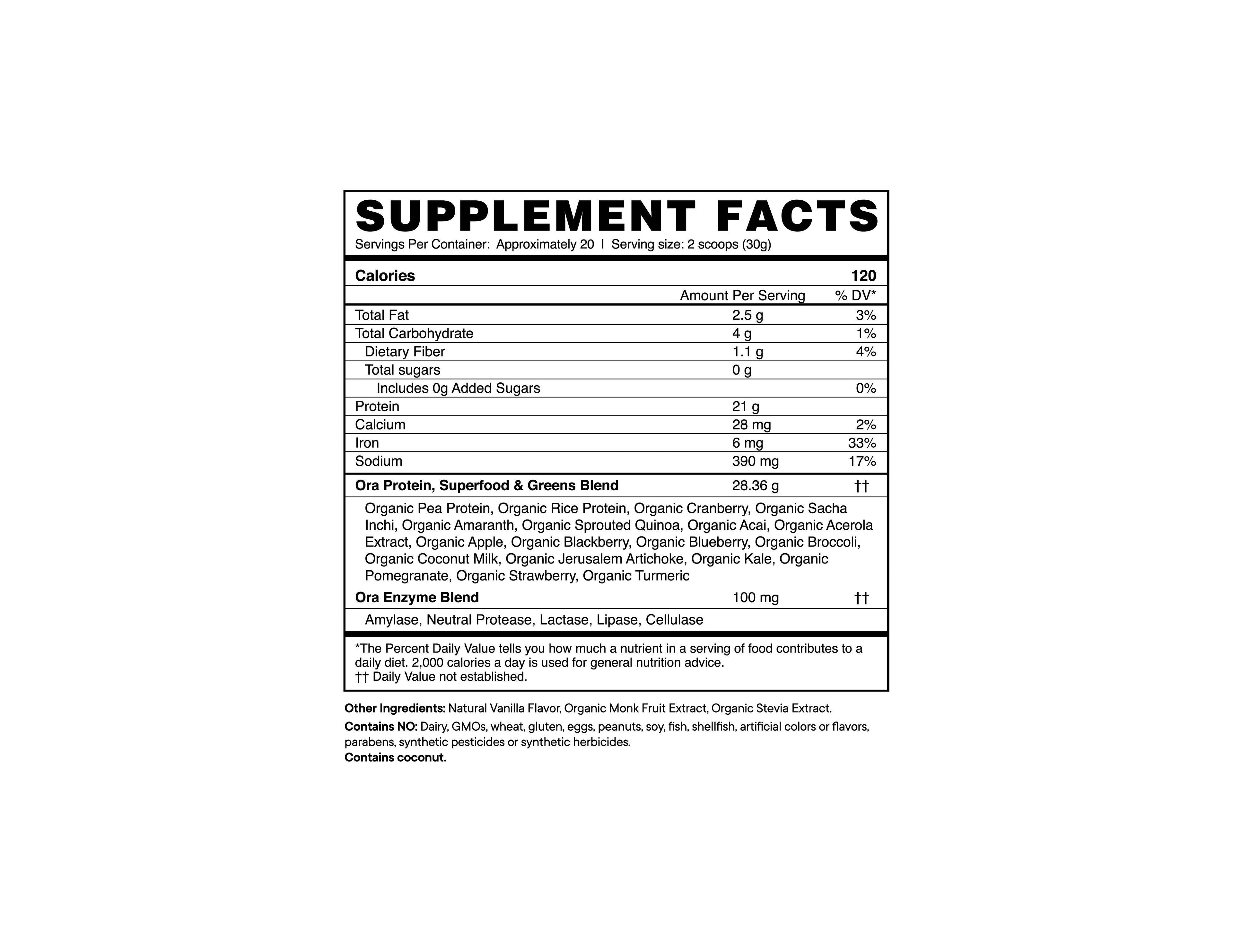 So Lean & So Clean - Protein Powder -  Vanilla 20 serv