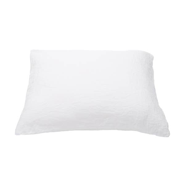 Linen Pillow Case Optical White Stone Washed European Linen: EURO  (26 x 26)