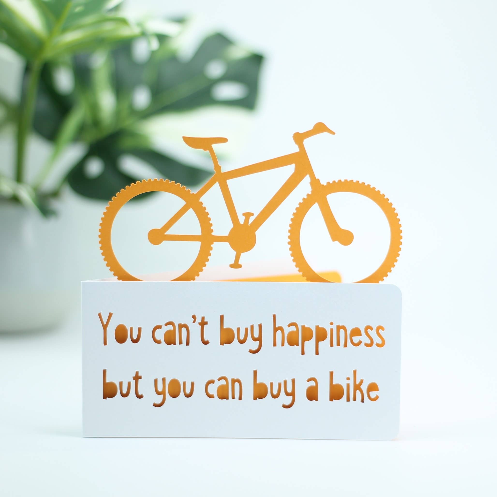 Happiness Bike Quote - Everyday Greeting Card: Green