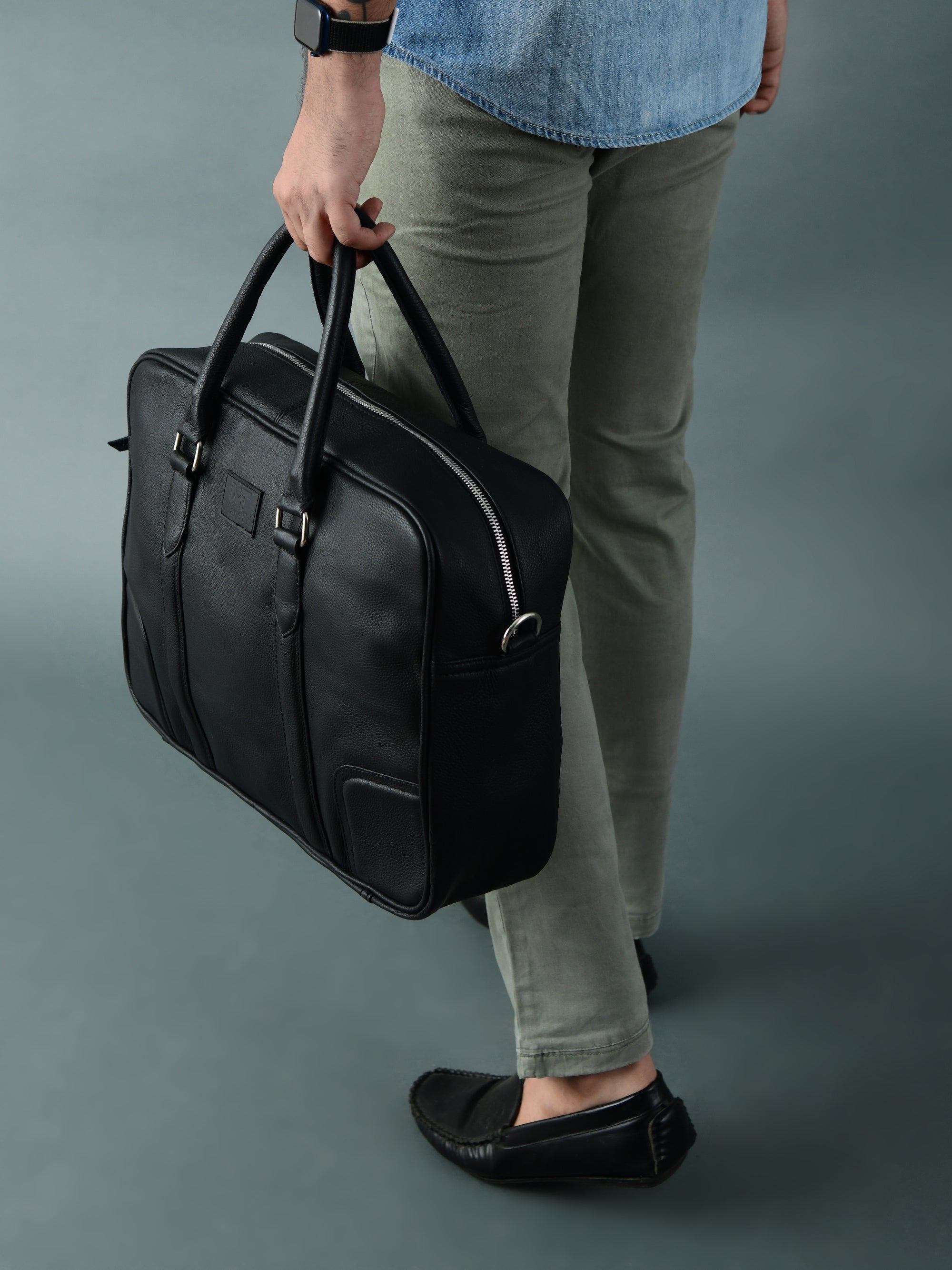 Texas Black Leather Briefcase — product image