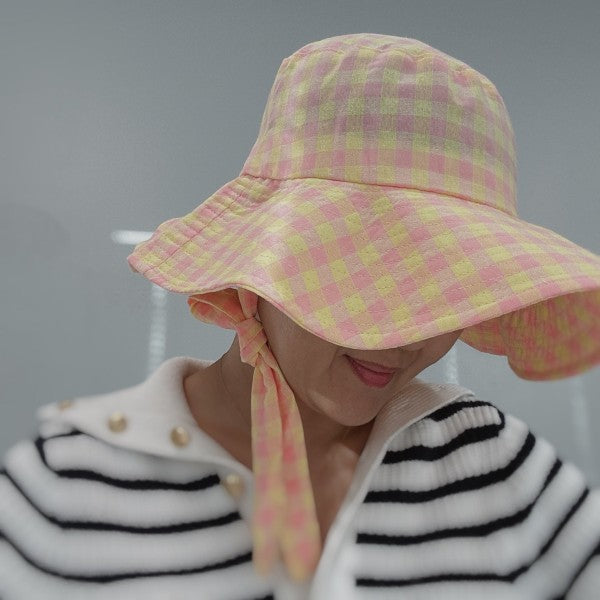 Color Palette Gingham Beach Hat — product image