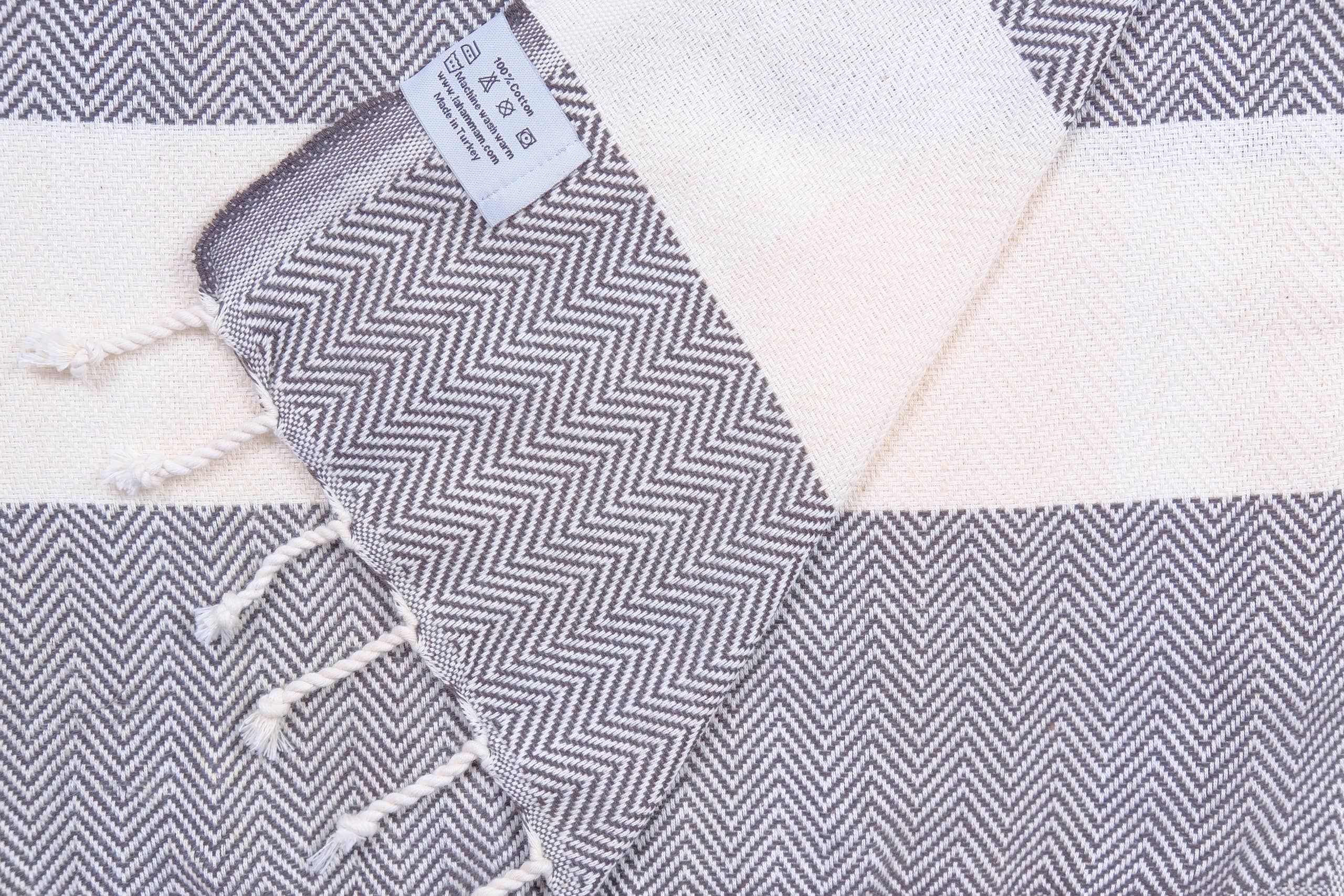 Herring Peshtemal  Cotton  Beach Towel: Gray