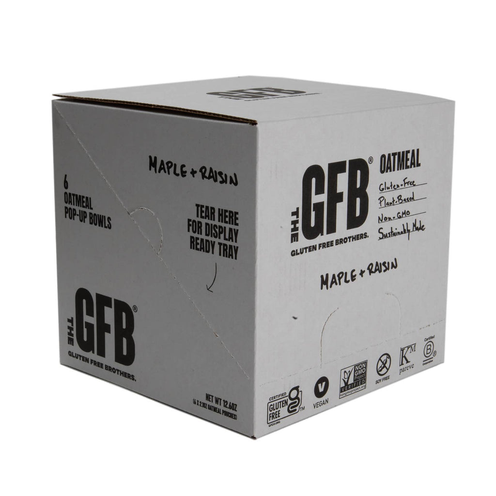 The GFB: Maple Raisin Gluten Free Protein Oatmeal Pop-Up Cup 6 pck — product image