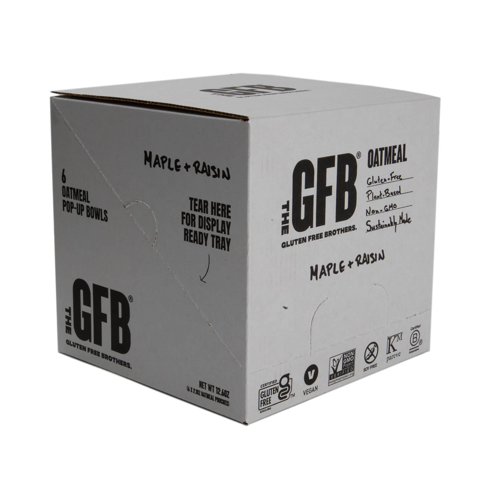 The GFB: Maple Raisin Gluten Free Protein Oatmeal Pop-Up Cup 6 pck — product image