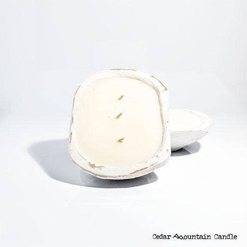 Mango & Coconut Milk - 3 Wick White Wood Dough Bowl