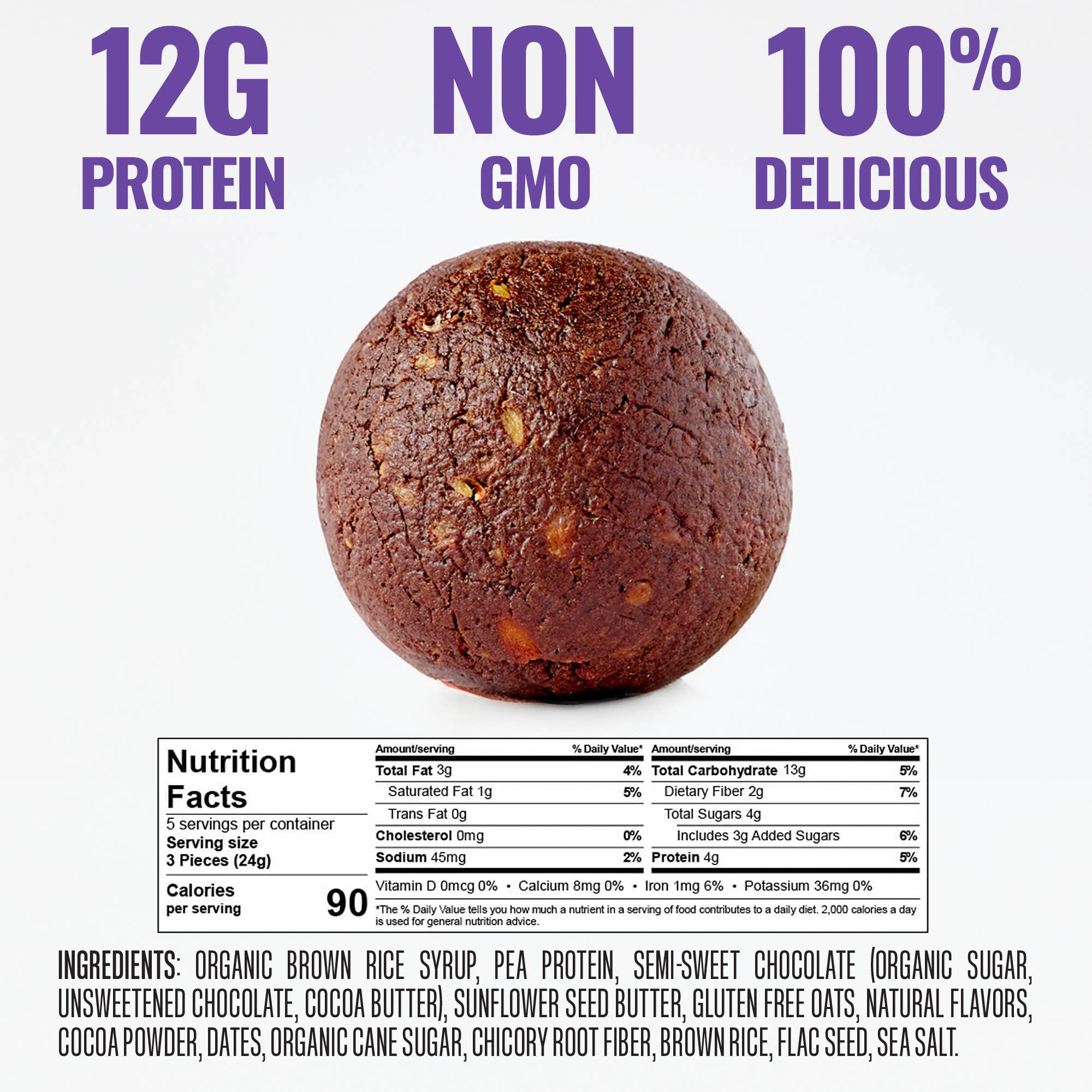 The GFB Fudge Brownie Cookie Bites (Nut Free) 6 pck — product image