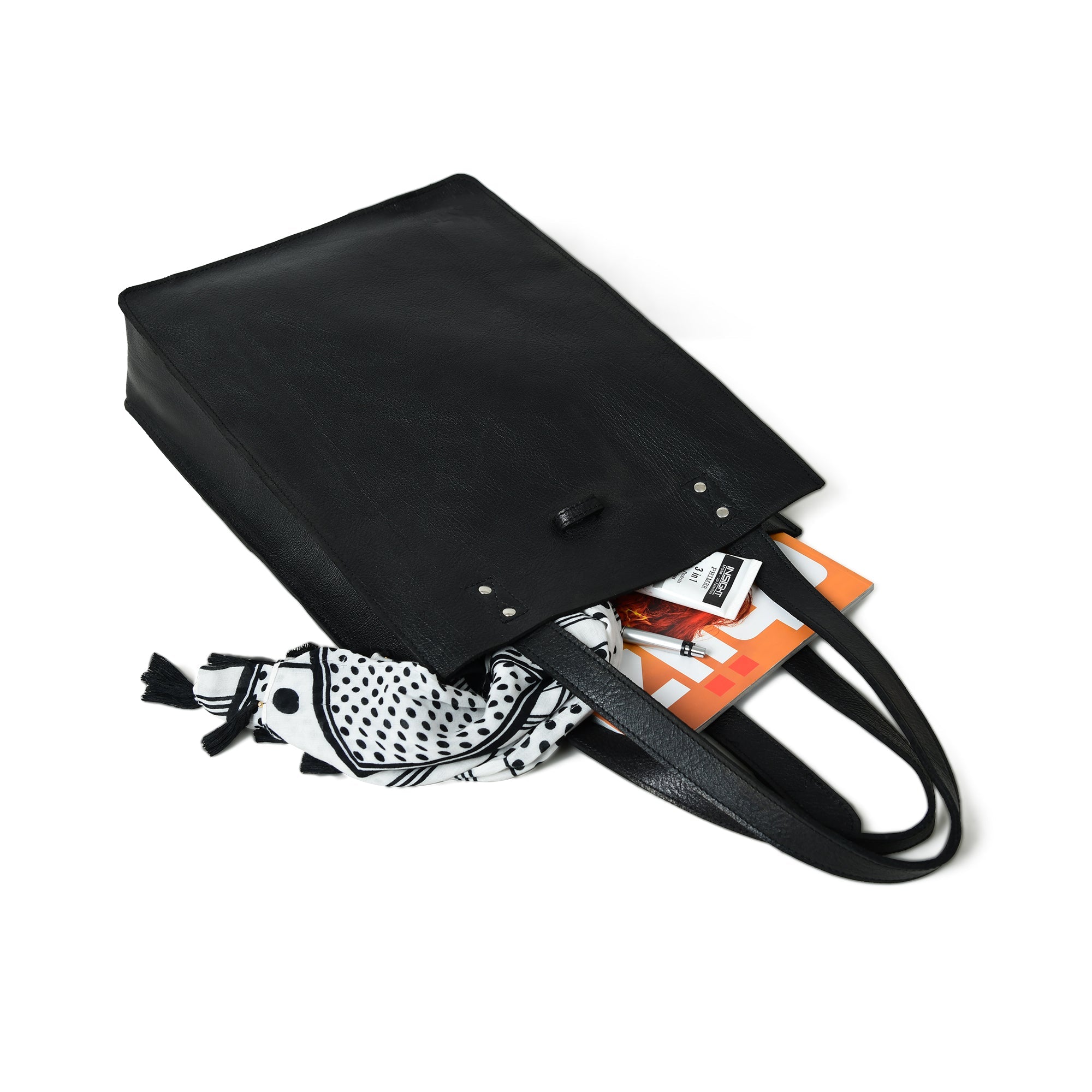 Ebony Elegance Leather Tote — product image