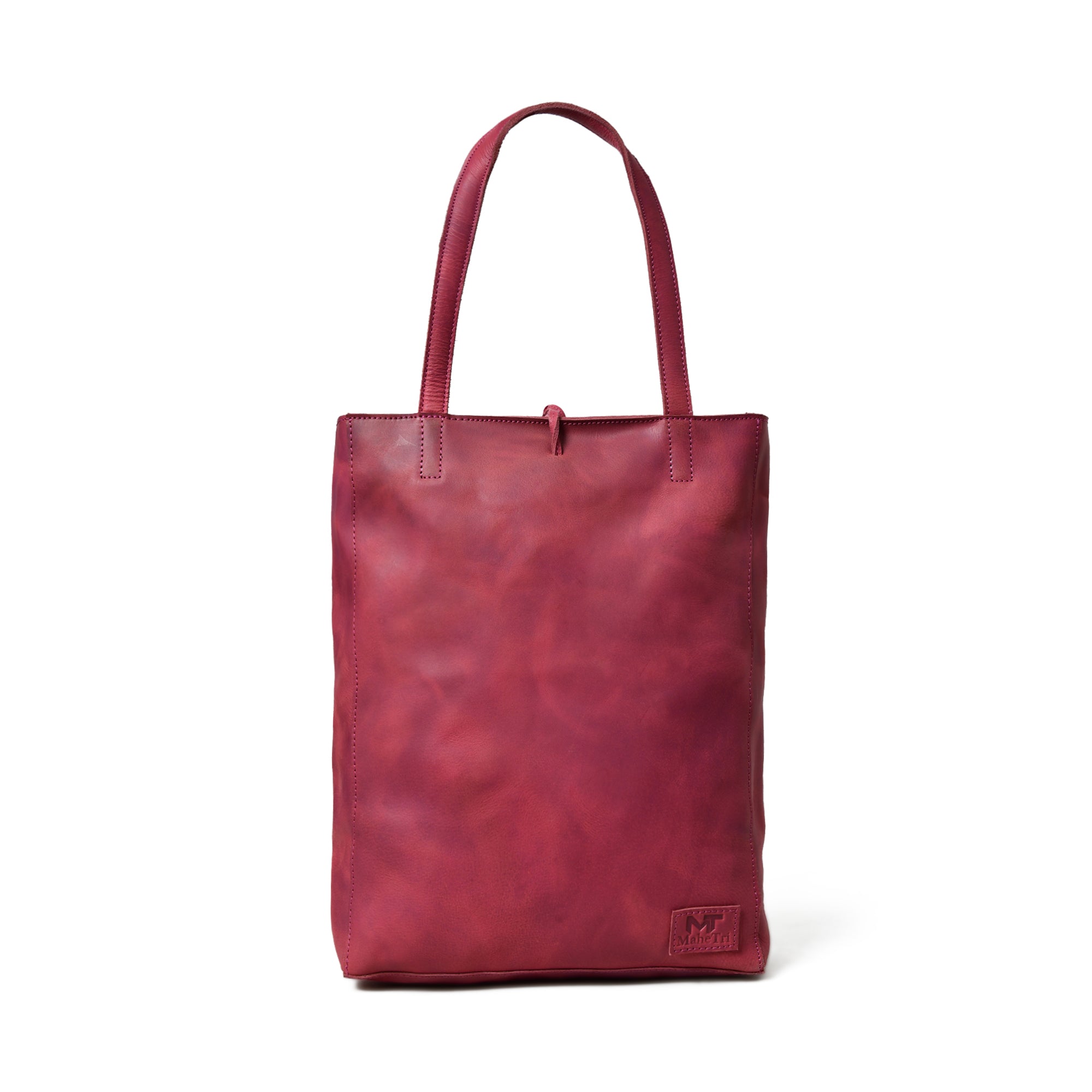 Maroon Leather Tote Bag — product image