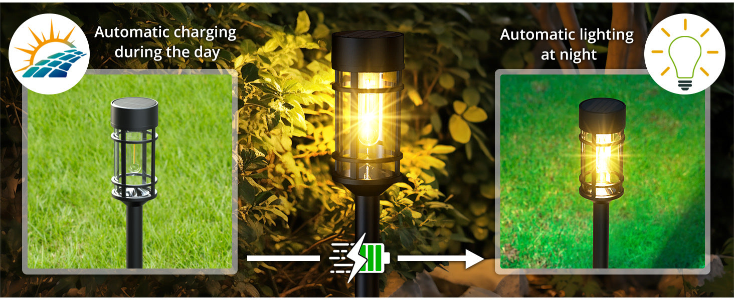 Hakol 8 Pack LED Solar Lights Outdoor Waterproof 3000k — product image