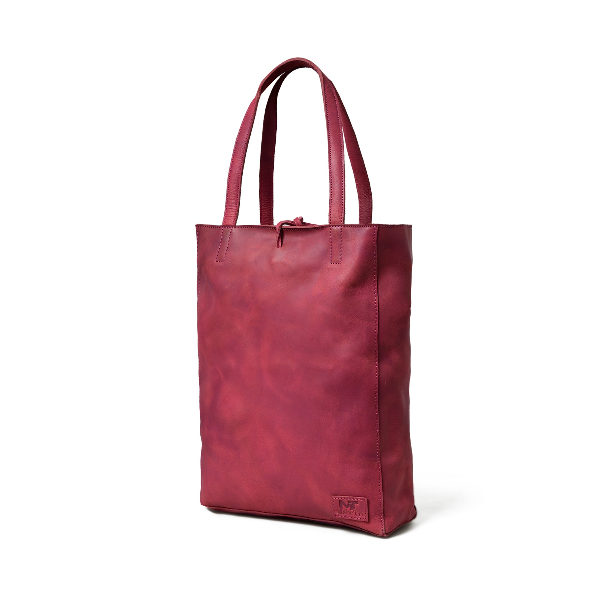 Maroon Leather Tote Bag — product image