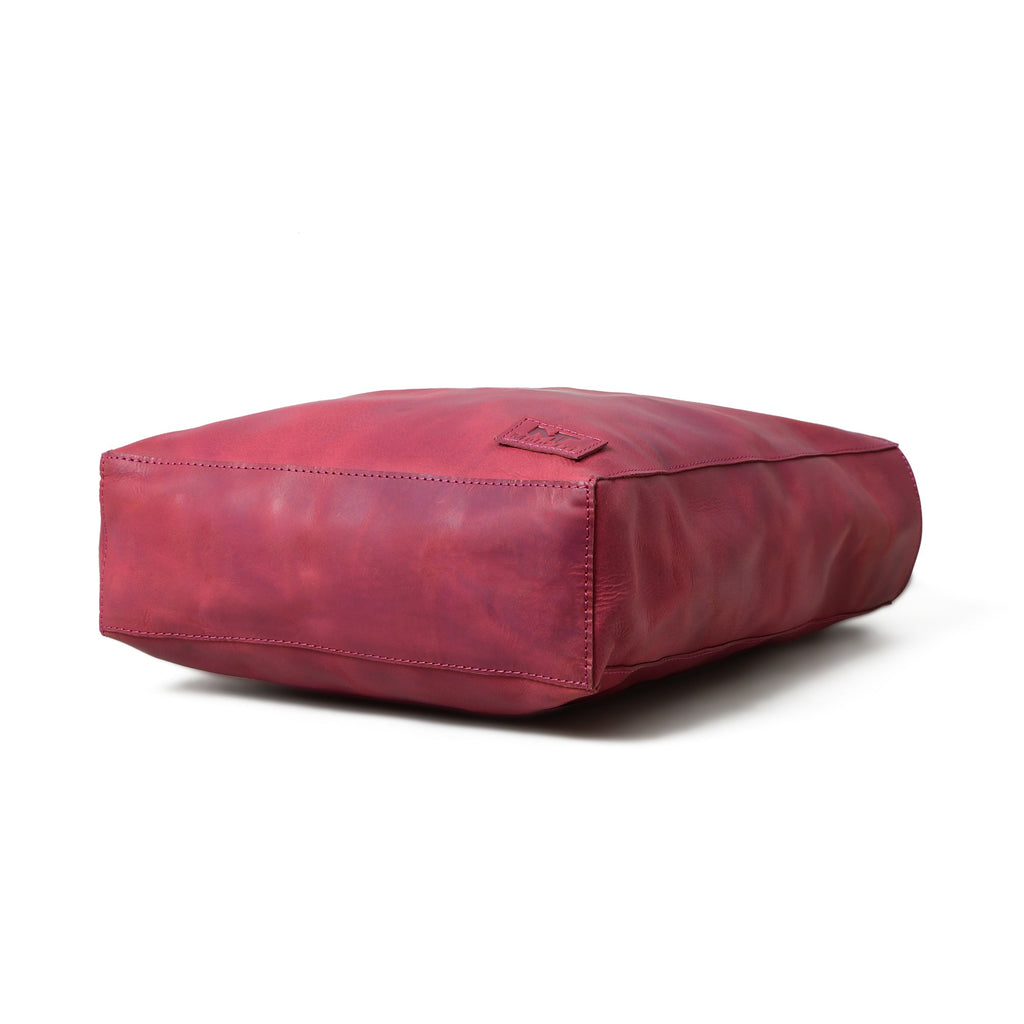 Maroon Leather Tote Bag — product image