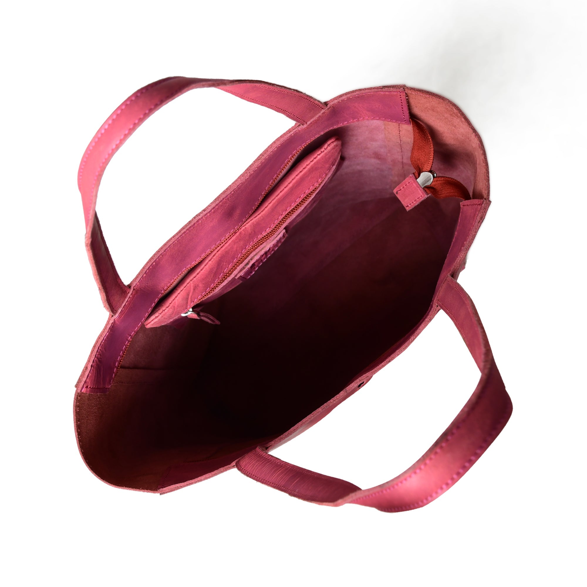 Maroon Leather Tote Bag — product image