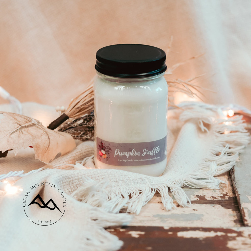 Fall Mauve Pumpkin Mason Jar Candle — product image