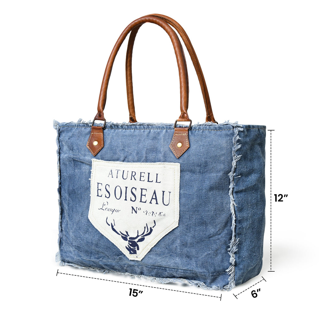 Denim Boho Chic Canvas Shoulder Bag — product image