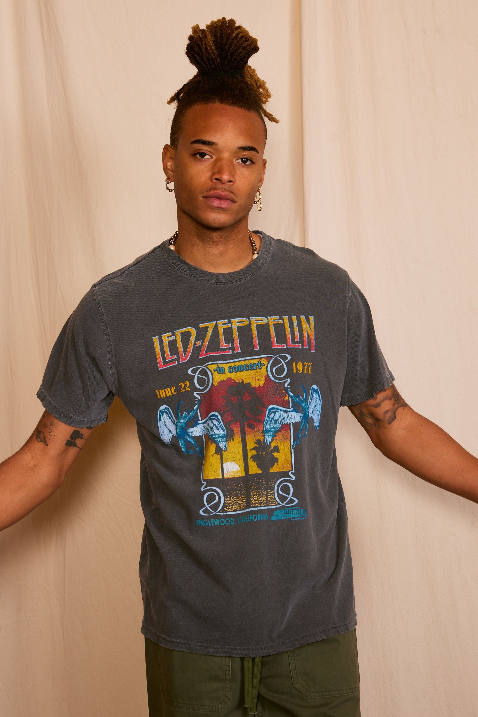 Led Zeppelin Inglewood Sunkissed Men's Gray Tee — product image