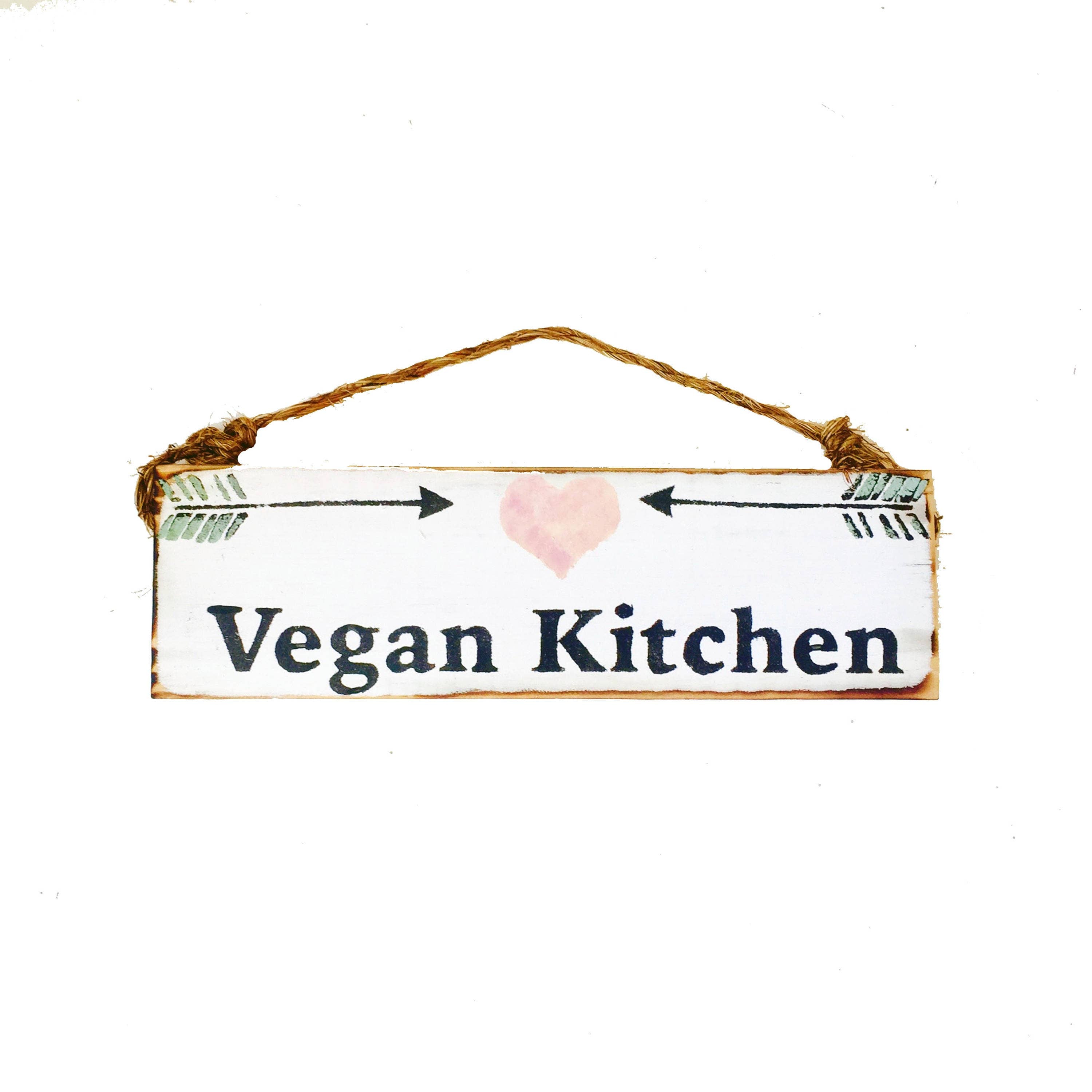 Vegan Kitchen Wood Sign Wall Art Handmade Kitchen Decor