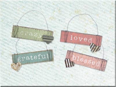 Pallet Ornament w/Metal Heart Set (4A)