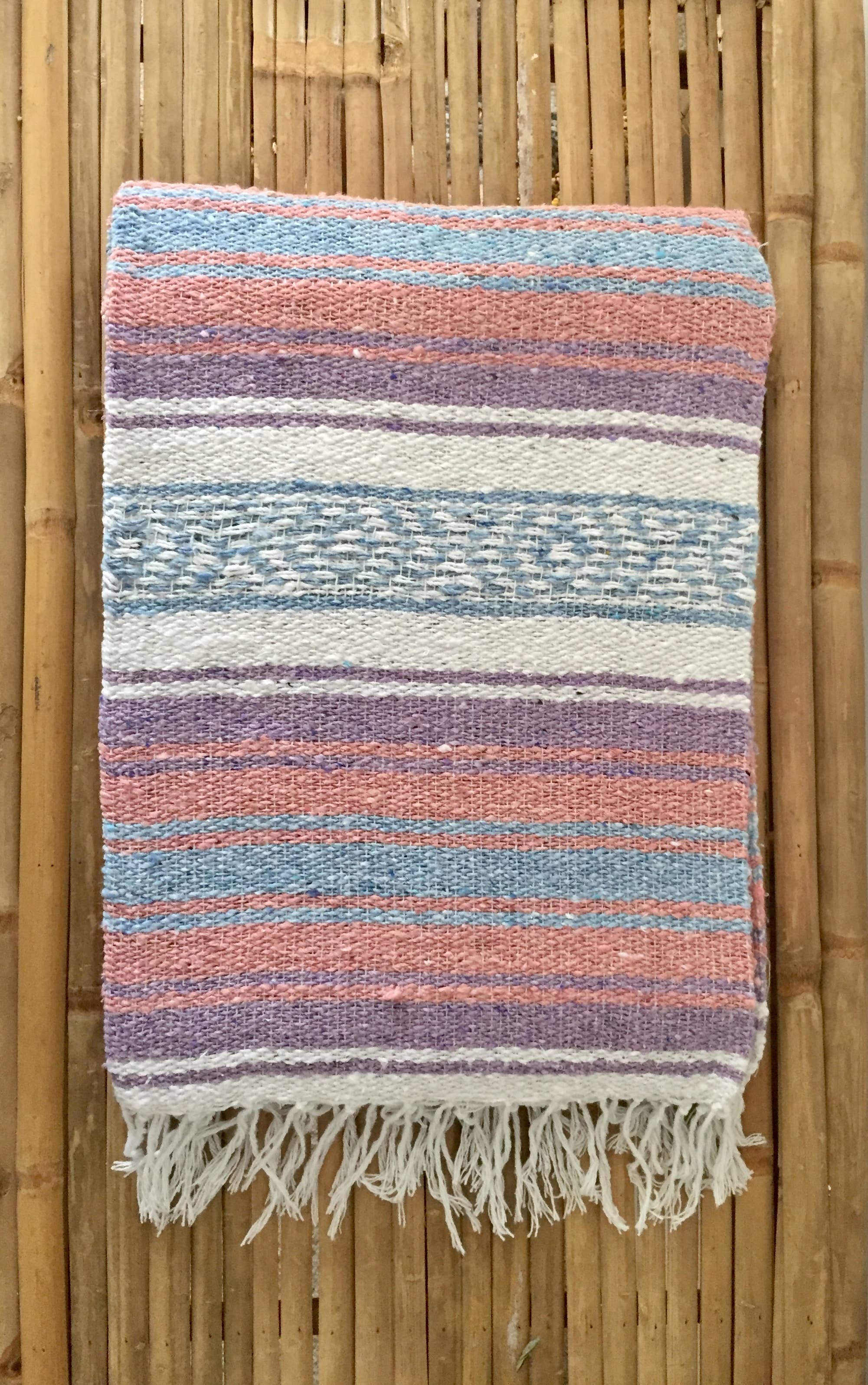 Purple, Blue, Pink & White Throw Blanket