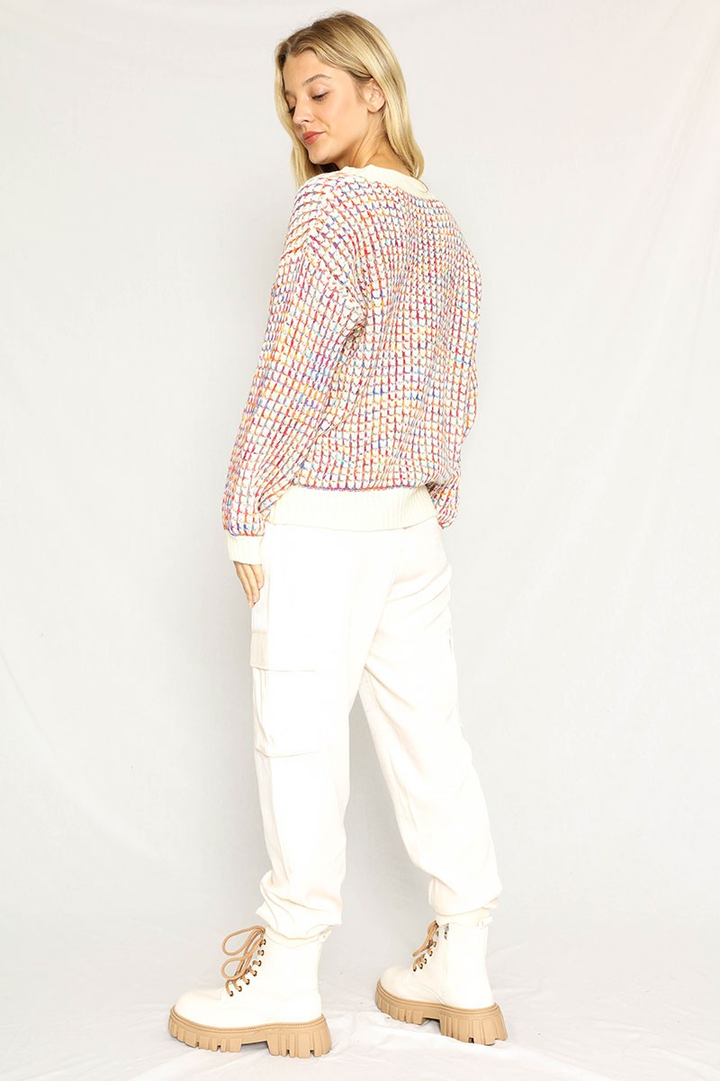 Multicolored knit sweater — product image
