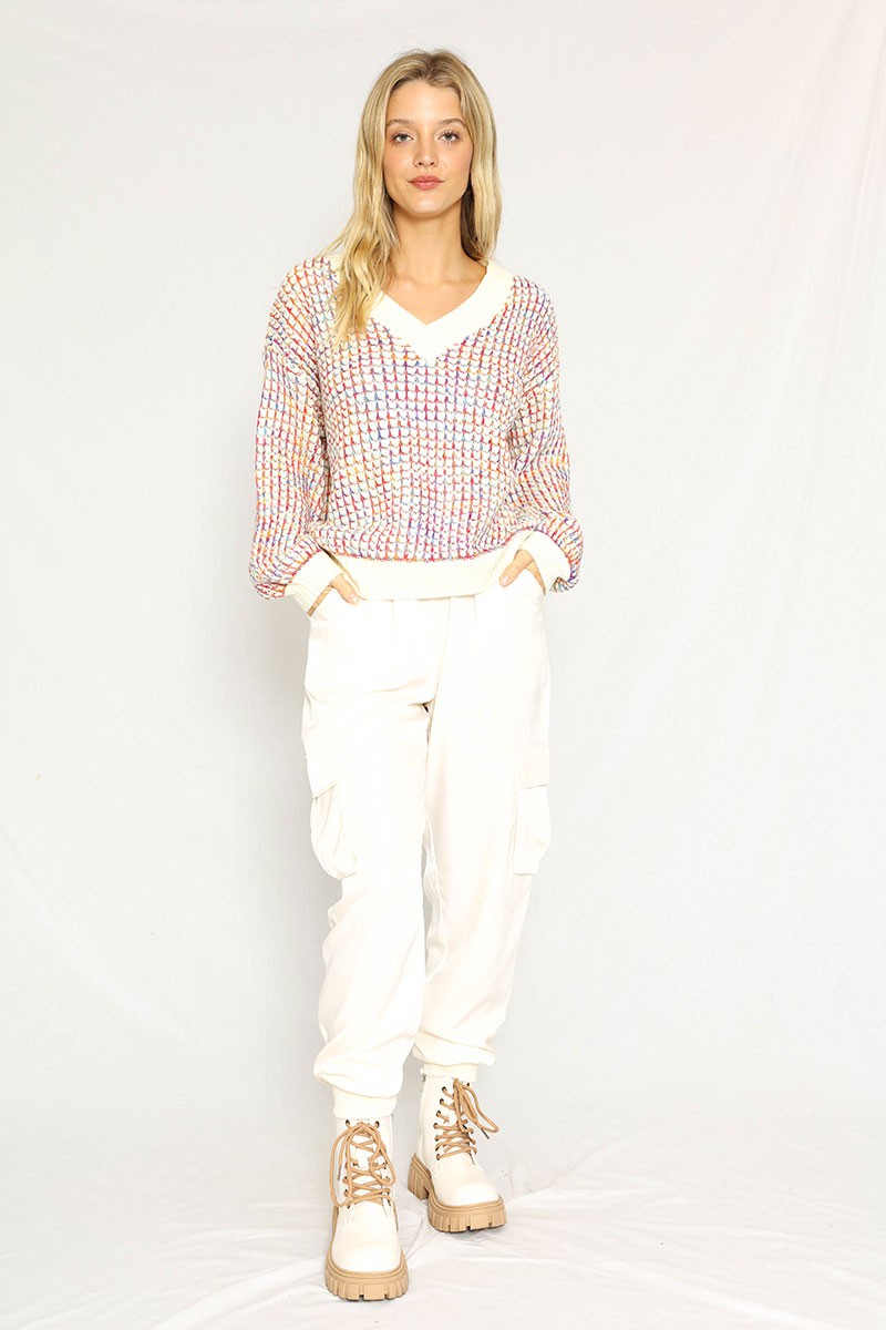 Multicolored knit sweater — product image