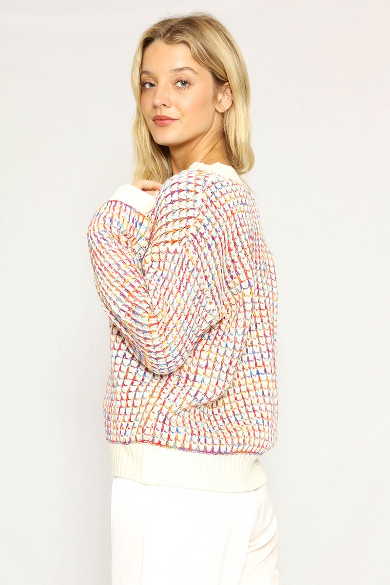Multicolored knit sweater — product image