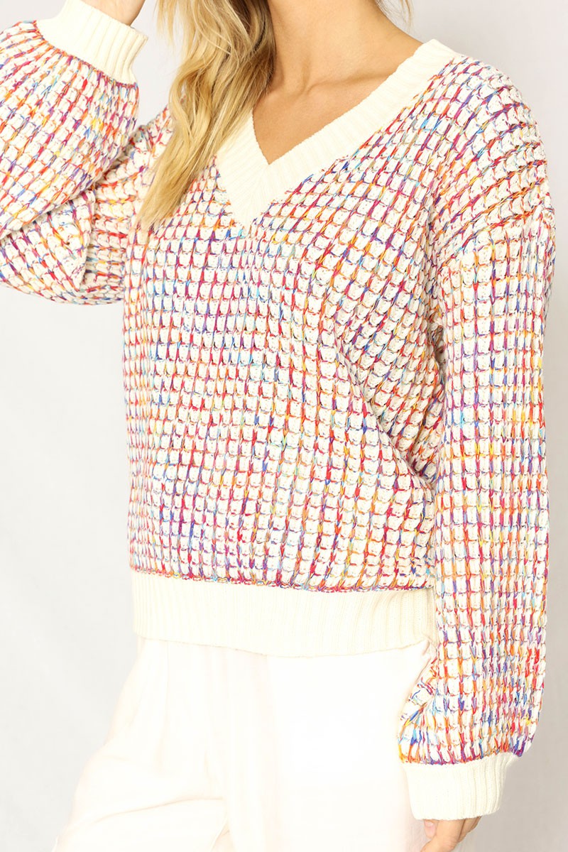 Multicolored knit sweater — product image