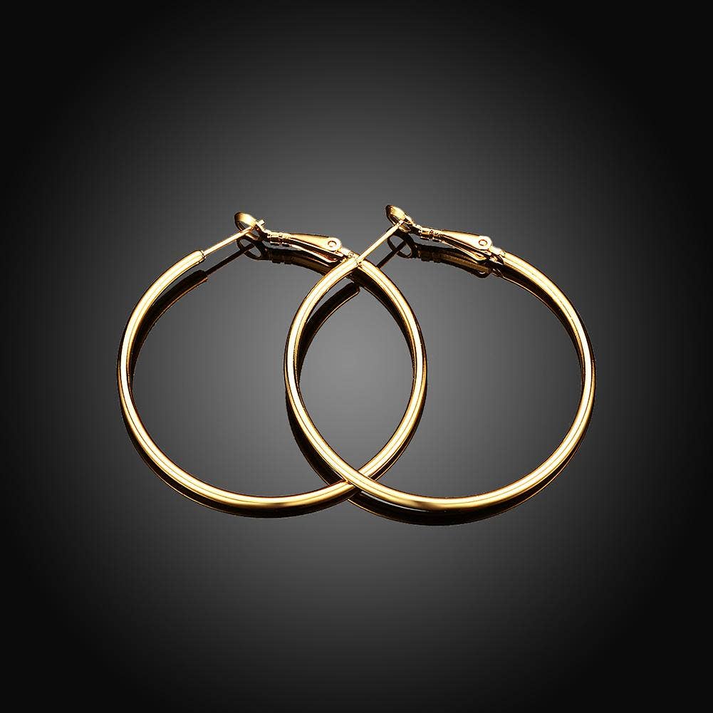 42mm Round Hoop Earring: 18K Gold Plated