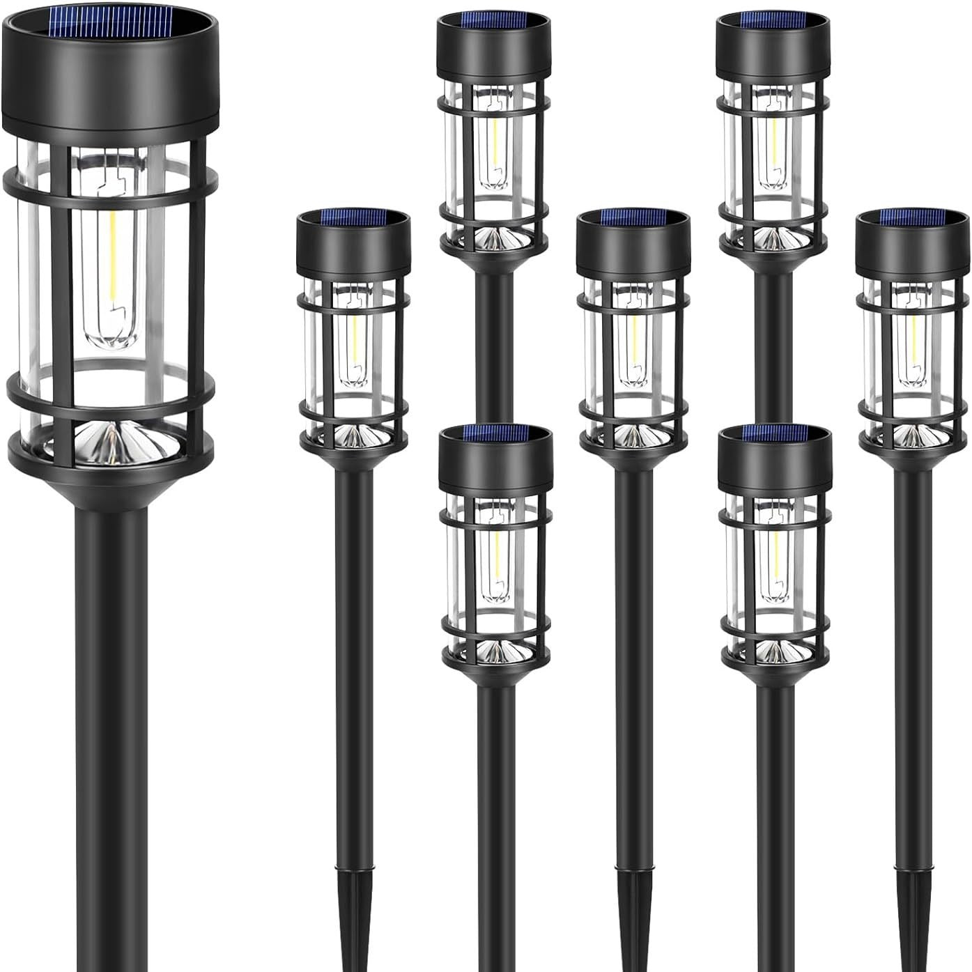 Hakol 8 Pack LED Solar Lights Outdoor Waterproof 3000k — product image
