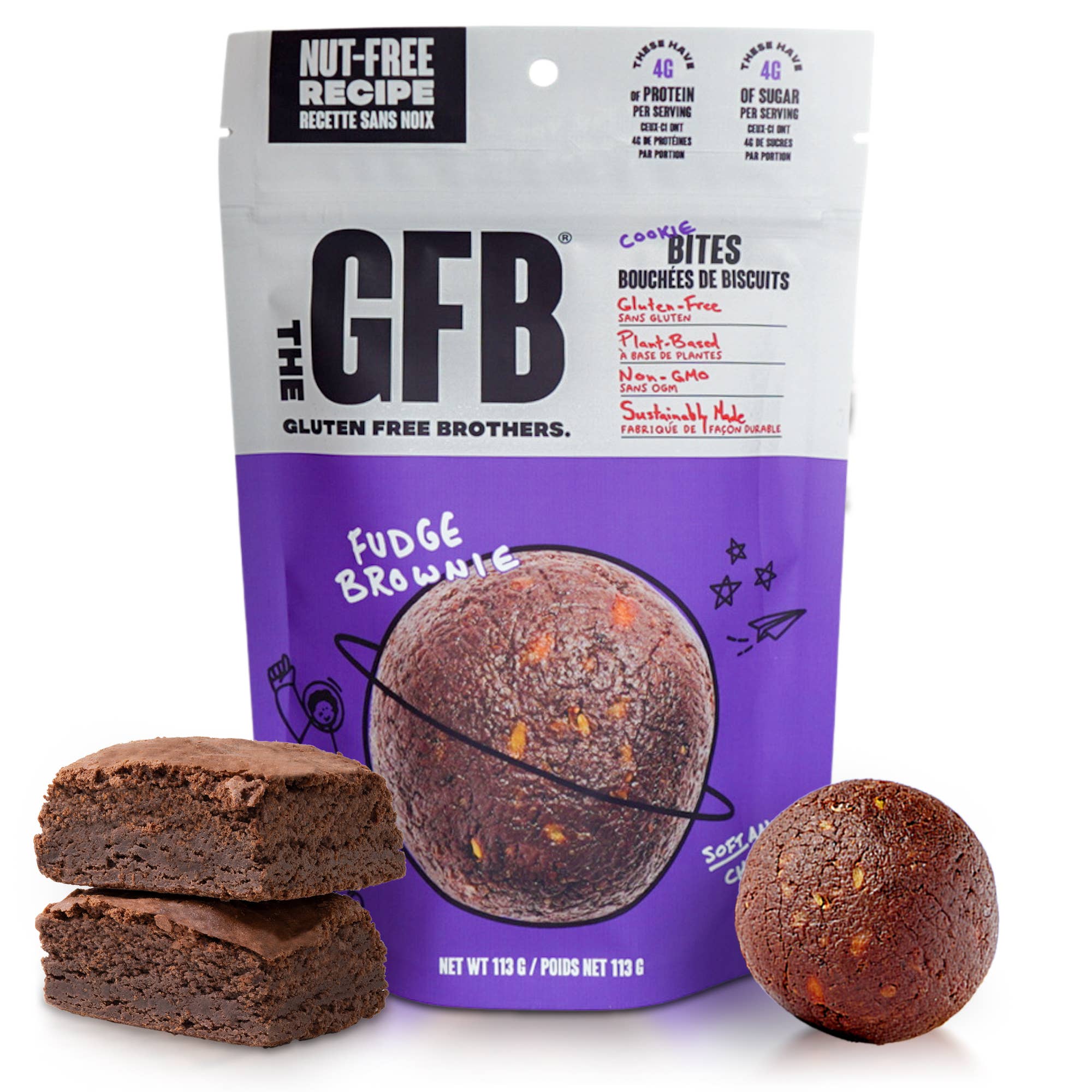 The GFB Fudge Brownie Cookie Bites (Nut Free) 6 pck — product image