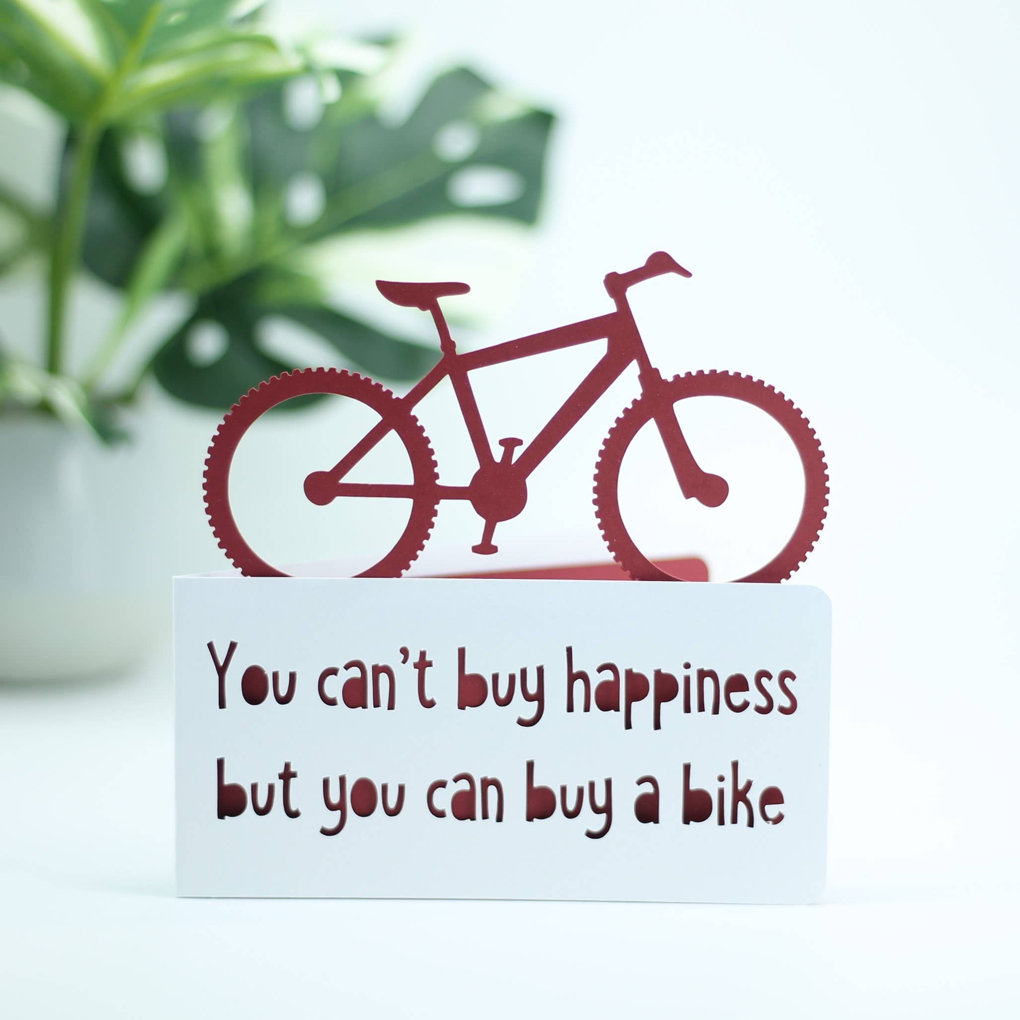 Happiness Bike Quote - Everyday Greeting Card: Green
