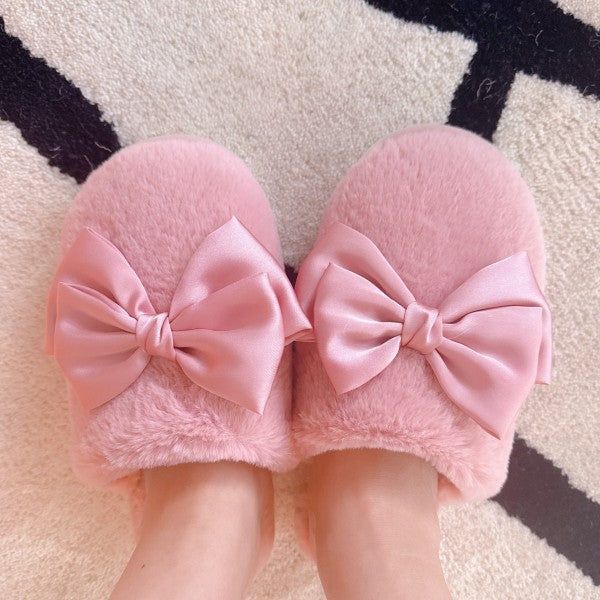 Satin Shine Fur Cozy Lounge Slippers — product image