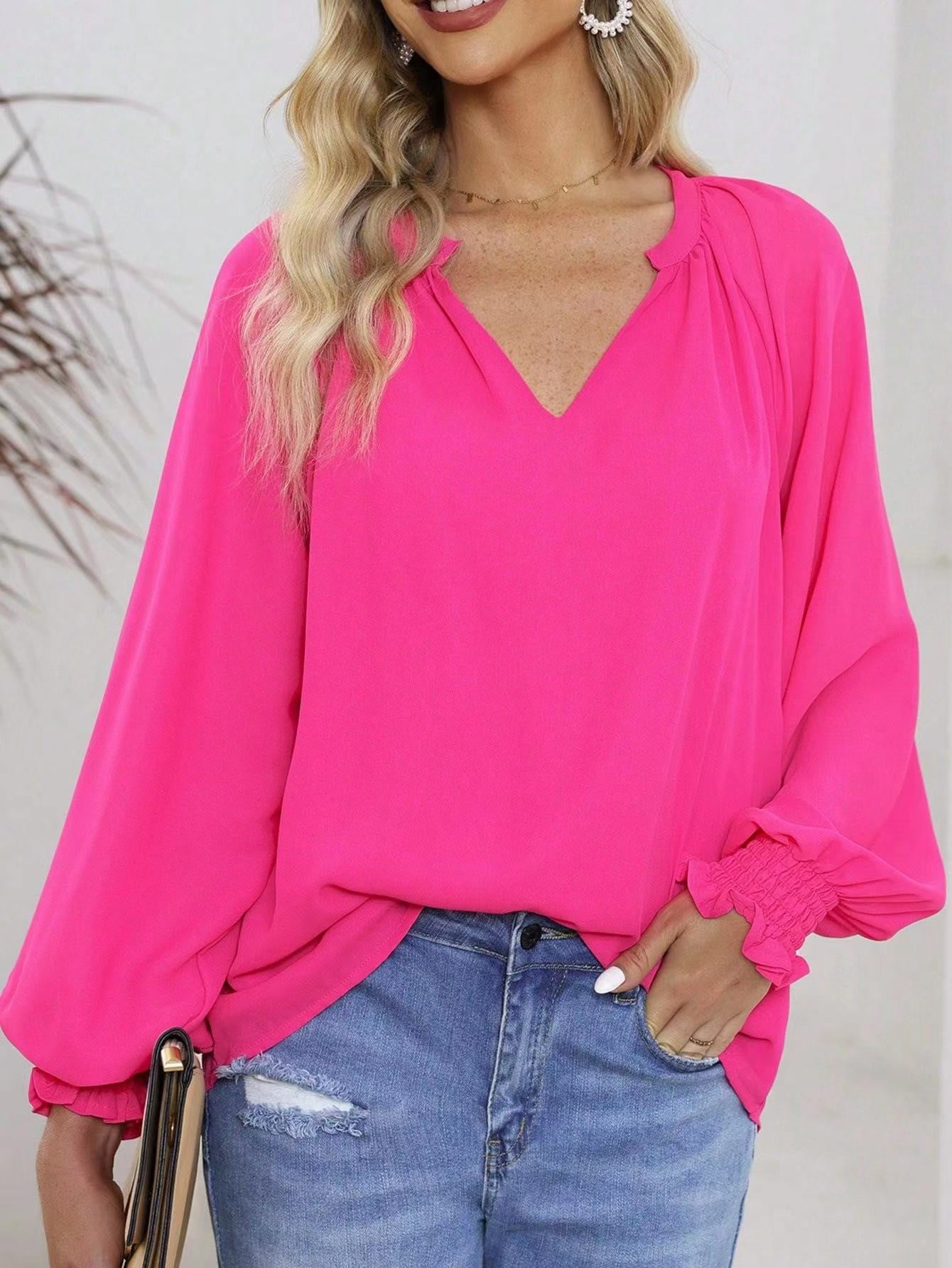 Oversized v neck blouse — product image