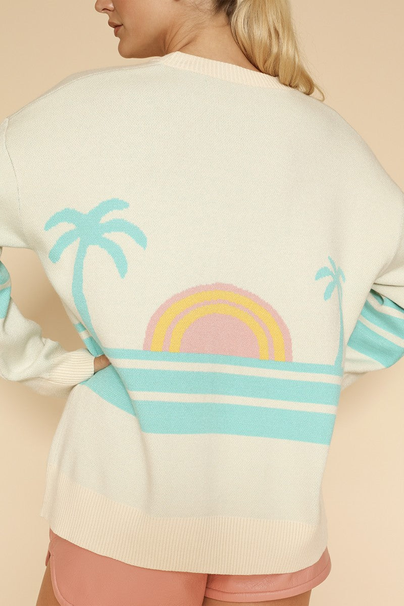 Ocean sunset knit cardigan — product image