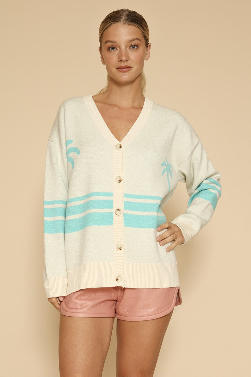 Ocean sunset knit cardigan — product image