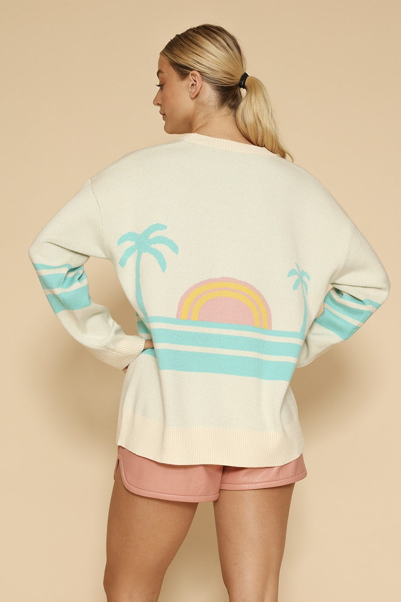 Ocean sunset knit cardigan — product image