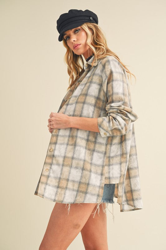 Laura Plaid Washed Flannel Button Up — product image
