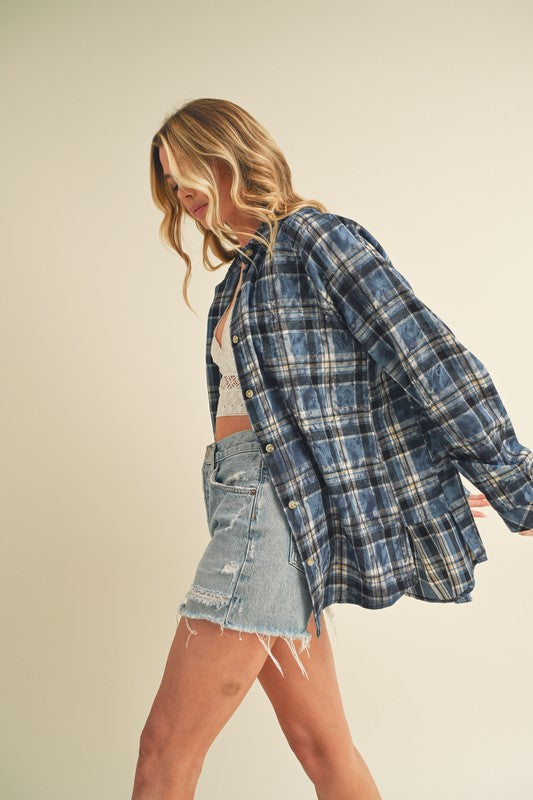 Laura Plaid Washed Flannel Button Up — product image