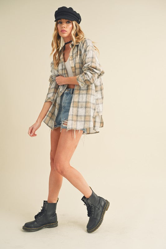 Laura Plaid Washed Flannel Button Up — product image
