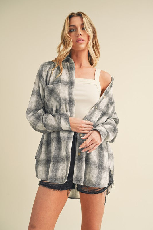 Laura Plaid Washed Flannel Button Up — product image
