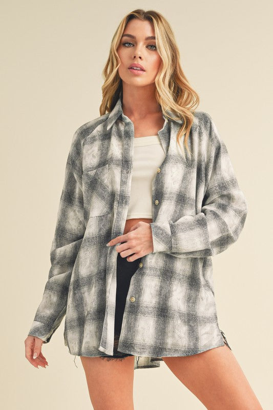 Laura Plaid Washed Flannel Button Up — product image