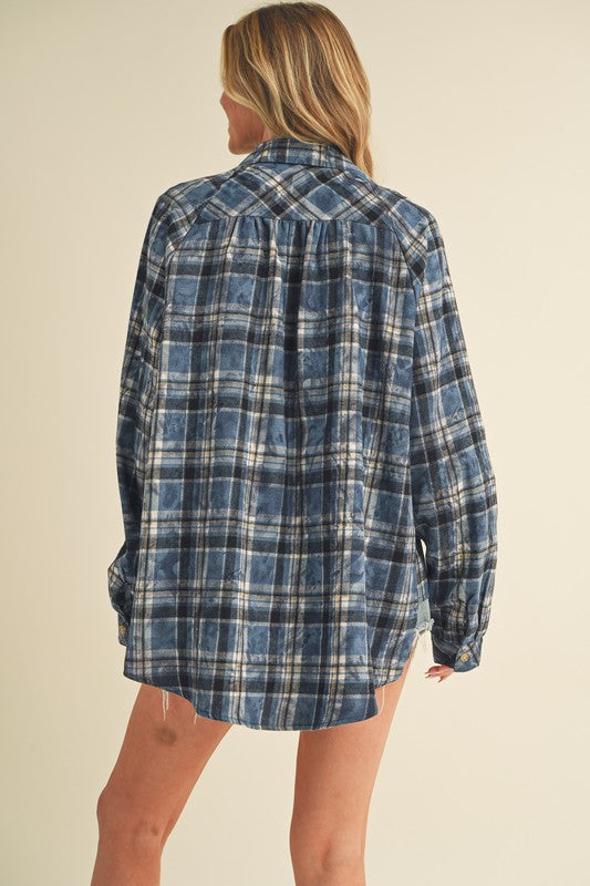 Laura Plaid Washed Flannel Button Up — product image