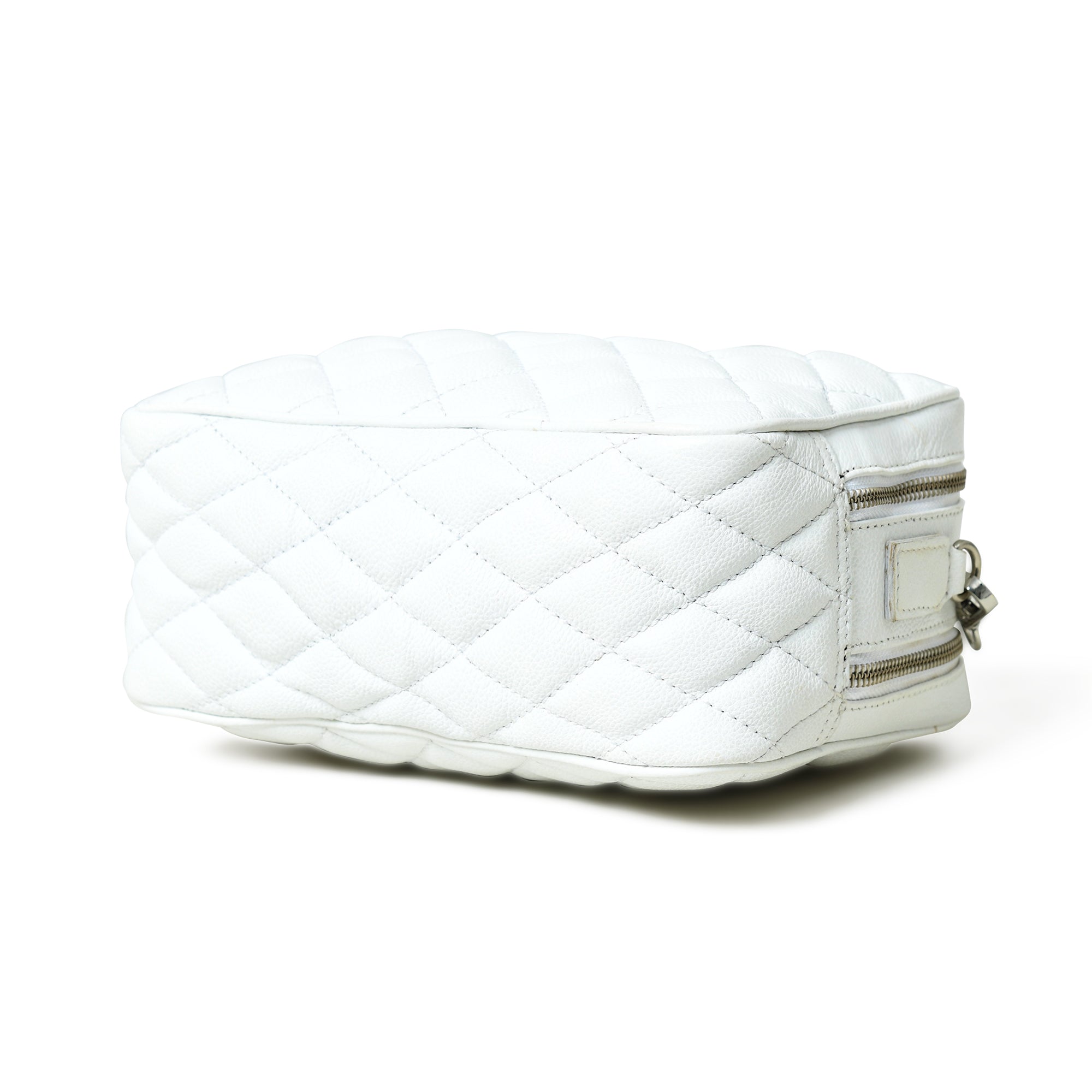 Mini Quilted Crossbody Bag, White — product image
